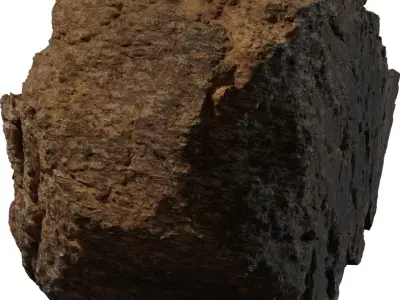 Photorealistic Granite Boulder Low-poly 3D model