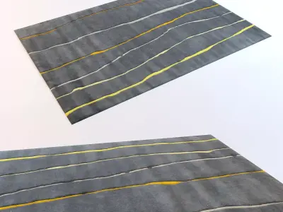 Carpet two rugs with stripes 3D model