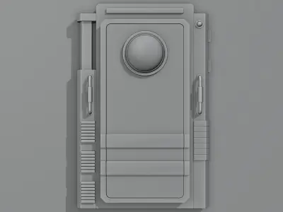 Sci-fi door  Low-poly 3D model