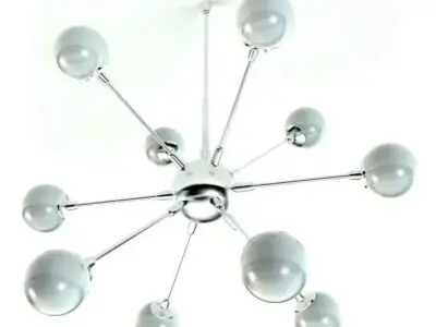 White Pearl Shaped Light Fixtures 3D model