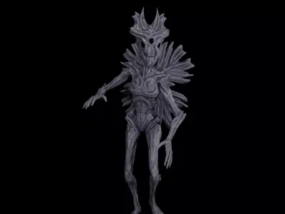 Alien F  Low-poly 3D model