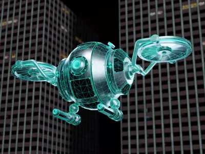 SciFi Machanical Robot Low-poly 3D model