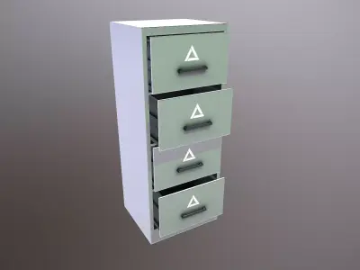 Futuristic Filling Cabinet Low-poly 3D model