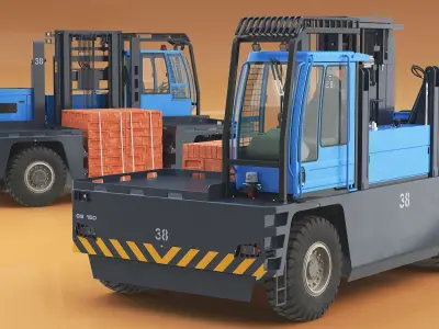  Baumann GS 150 Side Load Forklift Brick Pallet Blue 