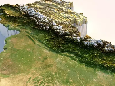 India Terrain Country 3D model