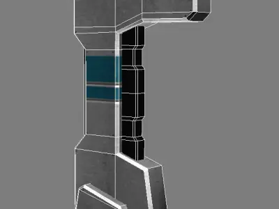 SciFi Column 002 Low-poly 3D model