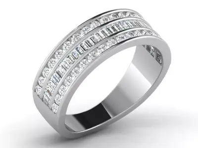 Diamond Ring For Women 3d Print Model 3D print model 72