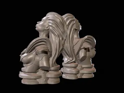 Fantasy Warrior Bust  High Poly for 3D Print 3D print model