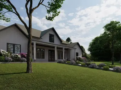 3D Exterior Scene 3D model design garden and landscape 3D 3D model 12