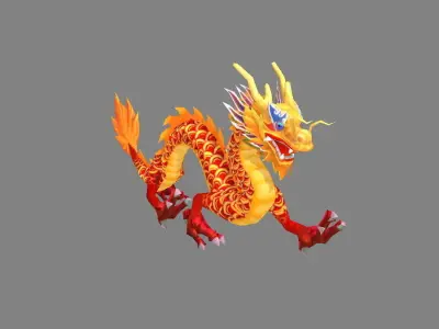 Chinese dragon lantern Low-poly 3D model