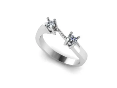 simple ring for 2 daimond 3D print model