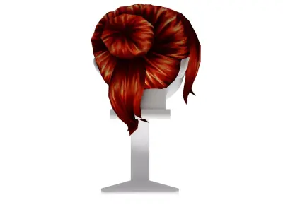 Stylized Female Hair 4 colors -PBR -SC-1 Low-poly 3D model