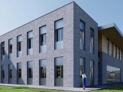 civic building Low-poly 3D model