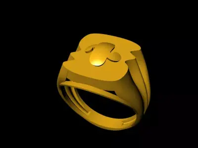 Signet Plain Gold Light weight minimalist Mens Band Ring Free 3D print model