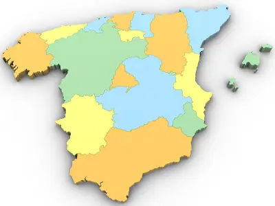 Map of Spain 3D model