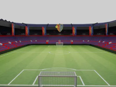 FC Basel Football Stadium Low-poly 3D model