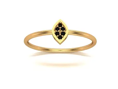 Jewelry gold ring with stones 3D print model