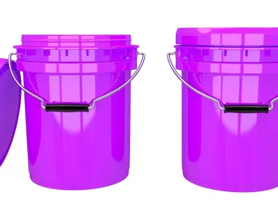 Food Grade 5l Plastic Bucket Purple 3D model