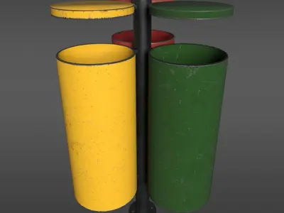 Basurero Ecologico Bristol Low-poly 3D model
