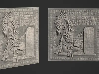 18 Mayan Temple Walls - 250510 Low-poly 3D model