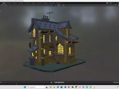 Haunted house Low-poly 3D model