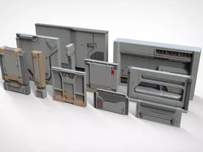 sci-fi Architecture kitbash 19 3D model