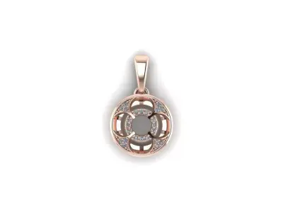Rose Bloom Diamond Pendant 3D print model