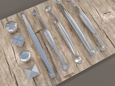cabinet door handle set01 3D model