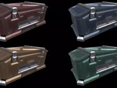 Scifi Crate Openable Door Low-poly 3D model