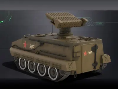 19-barrel 70Type self-propelled gun  light tank gun 63Type 3D model