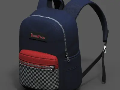 Backpack Camping bag baggage pockets product  Low-poly 3D model