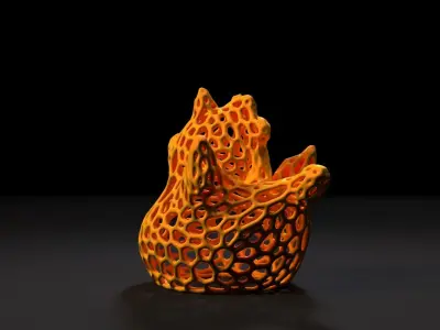 Ducky Dragon Voronoi 3D print model