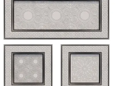 Arabic islamic ceilling pattern set 506 3D model