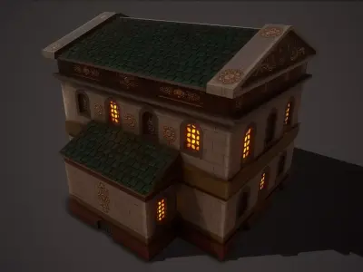 Roman Government Building Low-poly 3D model