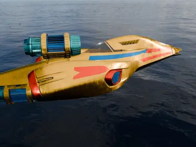 Ghost Spaceship Sci-Fi Model - Game Ready Low-poly 3D model