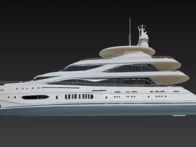 Luxury Mega Yacht Exterior - Modern Superyacht  3D print model