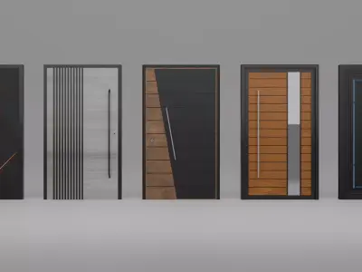 Modern Door Set Low-poly 3D model