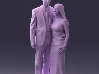 000042 Couple in evening clothes 1224 3D model