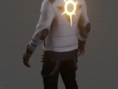 Phoenix - from Valorant - textured and rigged 3D model Low-poly 3D model