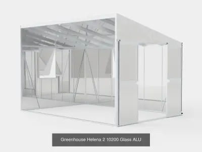 Collection of Greenhouse Helena 2 Glass ALU - 3 Models 3D Model Pack
