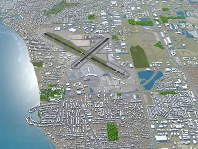 Sarasota Bradenton Airport 15km Low-poly 3D model