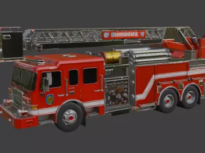 Fire Department Ladder Truck-3D Model 3D model