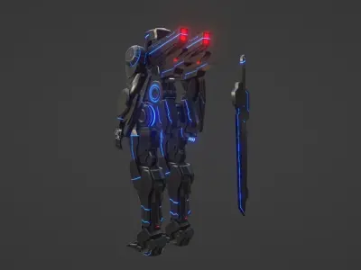 Mecha X01 Low-poly 3D model