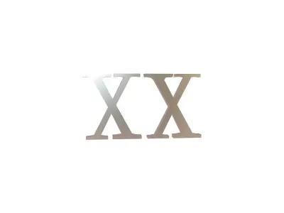 Roman Numerals 20 v1 003 Low-poly 3D model