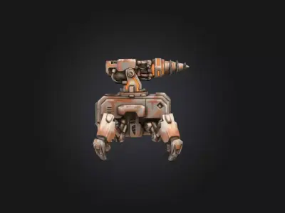 Rustborn Auto Drill Turret Low-poly 3D model