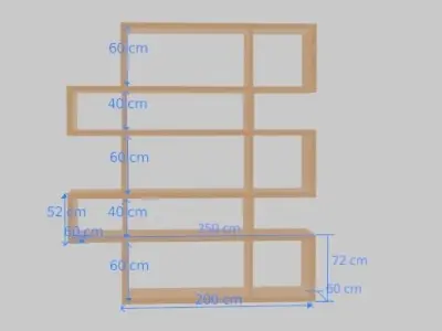 Library bookcase 3D model