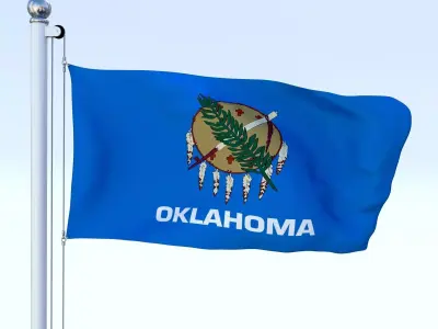 Animated Oklahoma Flag Low-poly 3D model