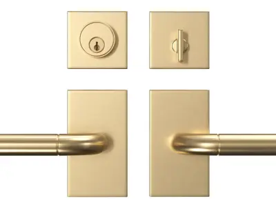 Tumalo Brass Square Deadbolt  3D model