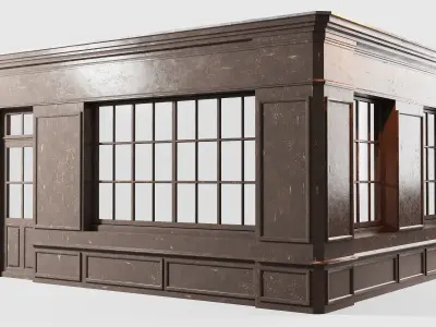 Shop fronts Low-poly 3D model