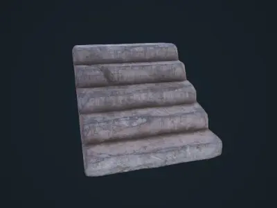 Stone Stairs Low-poly 3D model